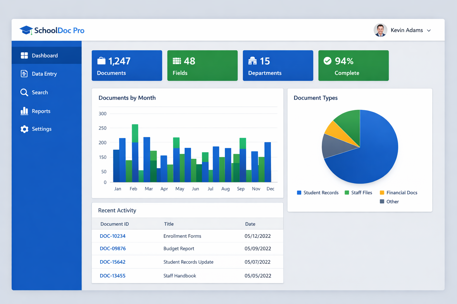 SchoolDoc Pro Dashboard